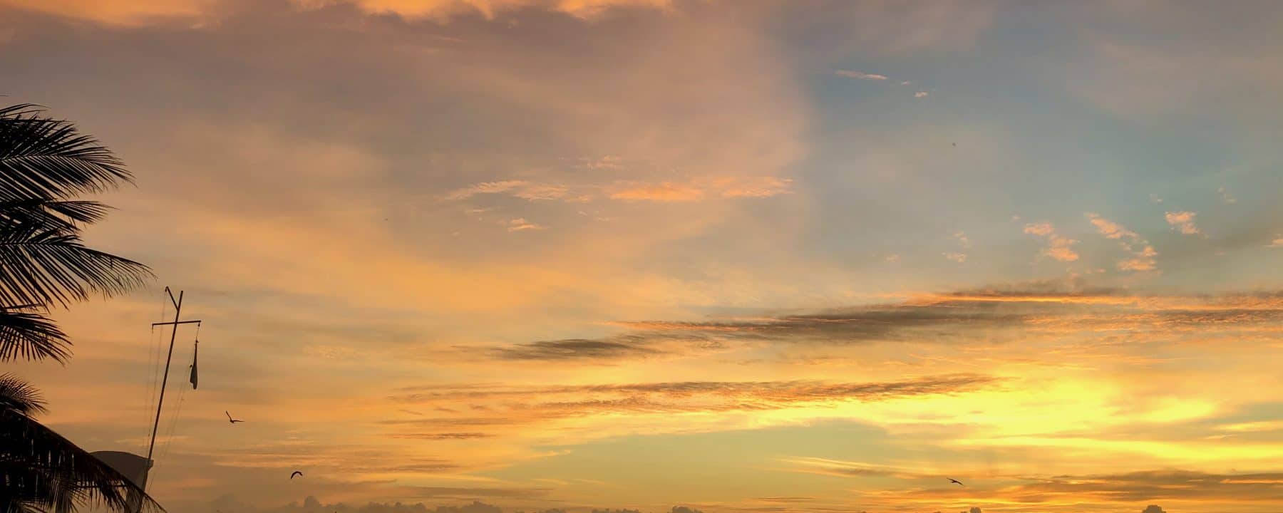 Lever de soleil à Puerto Morelos au Mexique